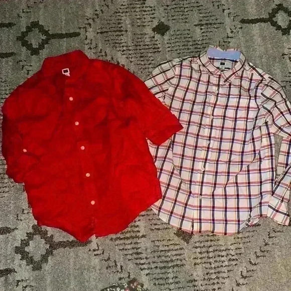 2 Janie and Jack Button Down Shirts size 6 one linen and one cotton - Picture 1 of 7